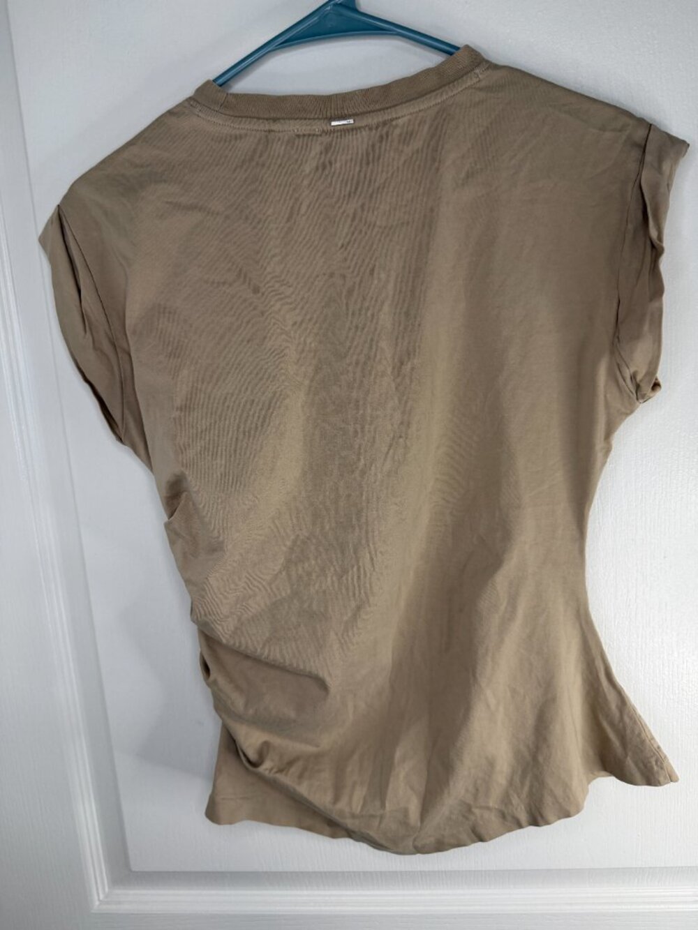 BOSS Hugo Boss/ RTR Epka Ruched Cotton Top – Light Beige/Pumice – S- MSRP $139 - Picture 11 of 16